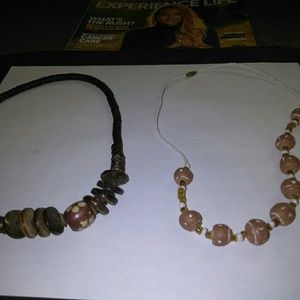 2 beaded necklaces.